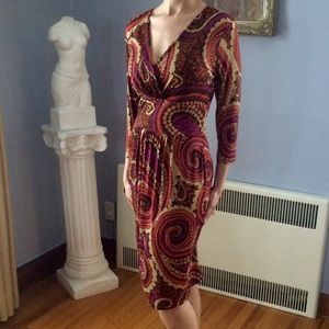 Talbots midi paisley dress Sz 6